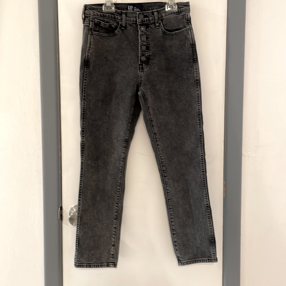Gray Gap high rise slim jeans, 28.
